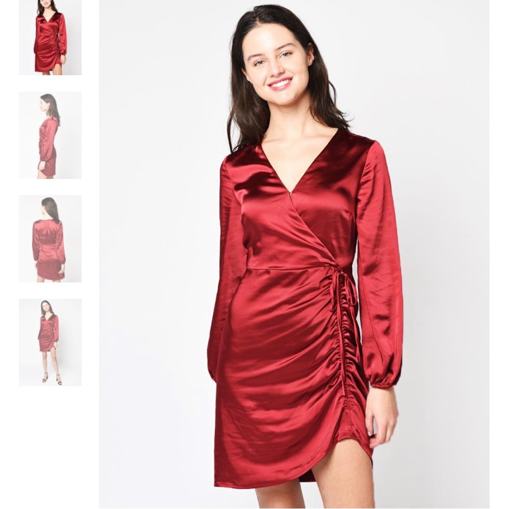 🆕 NWT 🆕 Red Satin Cocktail Dress ❤️Cupcakes and Cashmere “Brooklyn SatinDress” - Picture 5 of 15